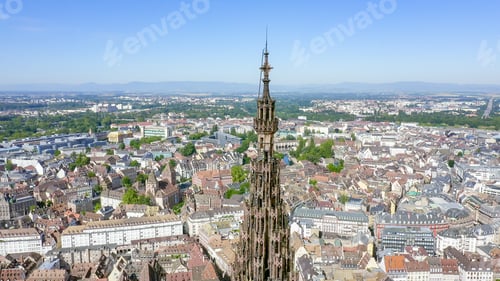Preview: Strasbourg, France. The Historical Part Of The City, Strasbourg Cathedral, Aerial View