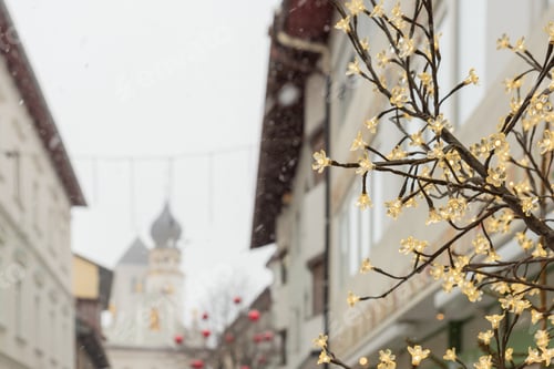 Preview: Christmas Atmosphere In San Candido. Advent Lights And Crown