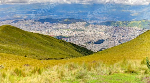 Preview: Aerial View Of Quito From The Pichincha Volcano, Ecuador