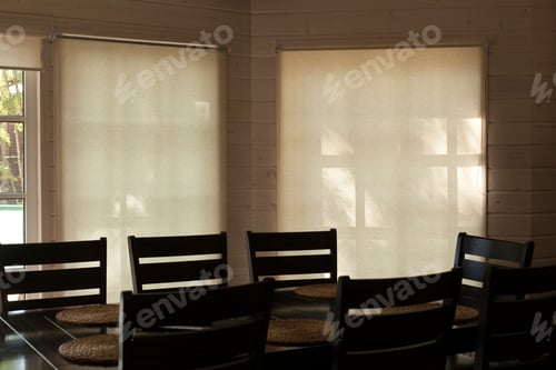 Preview: Dining Room with Light Wood Wall Paneling