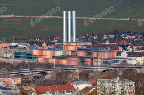 Preview: Scenic Aerial View Of The City On A Sunny Day. Wurzburg Bavaria Germany.