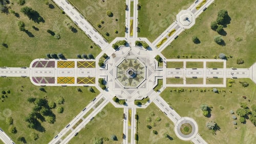 Preview: Kazan, Russia. Kazan Millennium Park, Aerial View, Head Over Shot