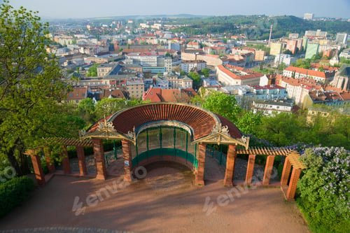 Preview: Gazebo With A Viewing Platform On The Spielberk Hill On A Sunny April Morning. Brno, Czech Republic