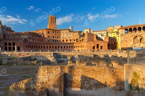 Preview: Rome. Trajan'S Forum At Sunset.