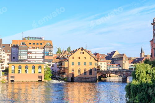 Preview: Strasbourg, France. Houses In The Historical Center Of Strasbourg. River Ill