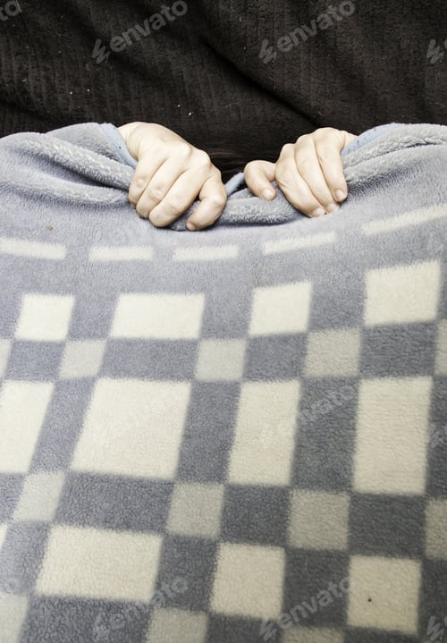 Preview: Woman Sleeping With Blanket In Bed, Rest And Relaxation