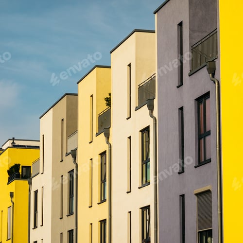 Preview: Square Formated Picture Of Modern Row Houses