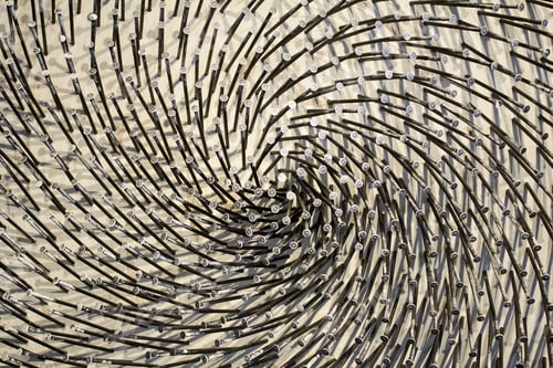 Preview: Metal Nails Nailed To The Wall, Construction And Architecture