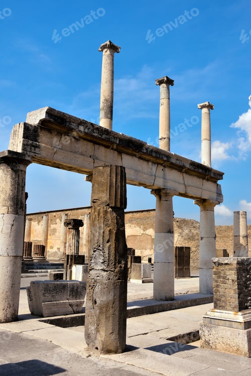 Preview: Ruins Of Ancient Roman City Of Pompeii Italy, Was Destroyed And Buried With Ash After Vesuvius