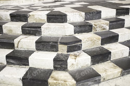 Preview: Colored Marble Stairs Black And White, Building