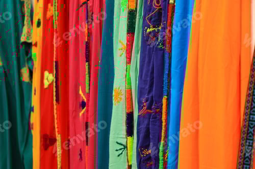 Preview: Multicolored Fabrics In An Arabic Market