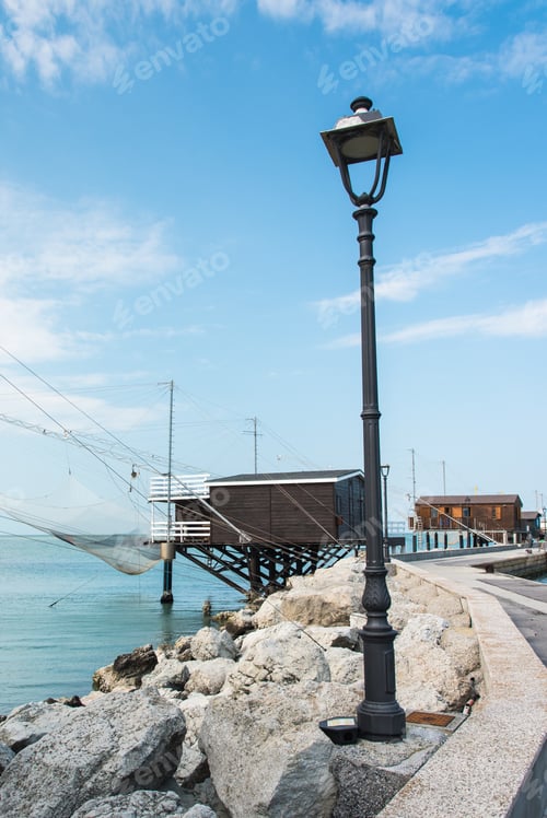 Preview: Fishing Huts In The Canal Harbor Of Cesenatico. Romagna Coast