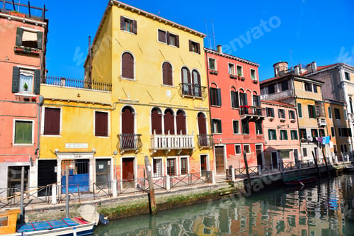Preview: A Canal Of The Lagoon And Historic Buildings Venice Italy