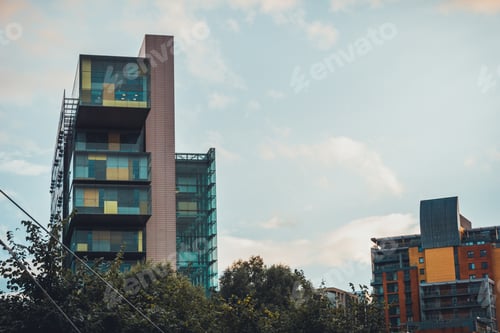 Preview: Modern Office Buildings On A Cloudy Day At Manchester