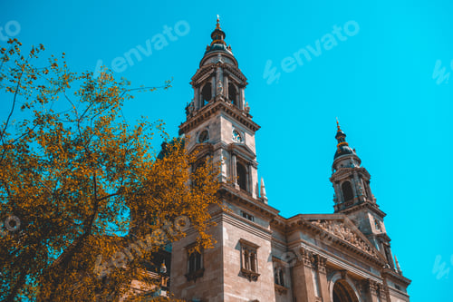 Preview: Historical St. Stephen'S Basilica With An Orange Tree In The Foreground