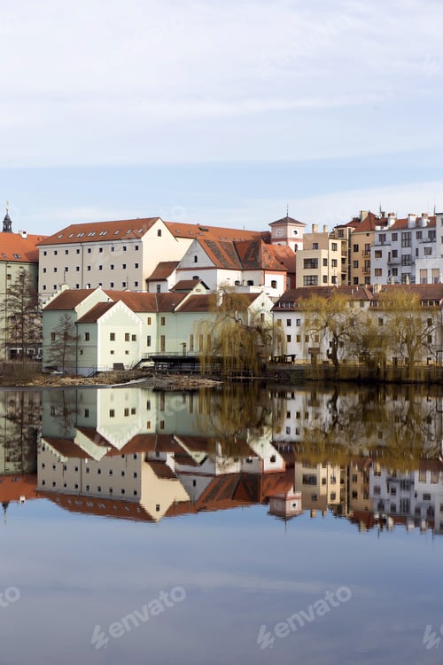 Preview: Colorful Royal Medieval Town Pisek Above The River Otava, Czech Republic
