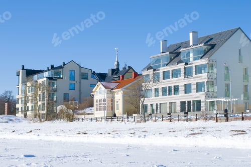 Preview: Modern Hanko On A Sunny February Day. Finland