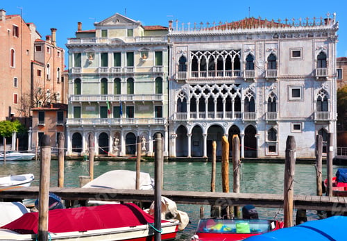 Preview: A Canal Of The Lagoon And Historic Buildings Venice Italy