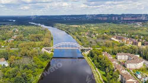 Preview: Dmitrov, Russia. Bridge Across The Moscow Canal. Canal Connecting The Moscow River With The Volga