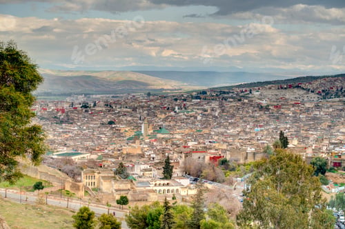Preview: Fez Cityscape In Cloudy Weather, Morocco