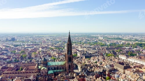 Preview: Strasbourg, France. The Historical Part Of The City, Strasbourg Cathedral, Aerial View