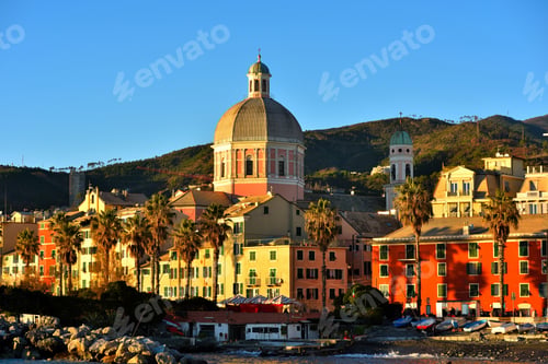 Preview: Panorama Seen From The Sea Of Genoa Pegli Italy
