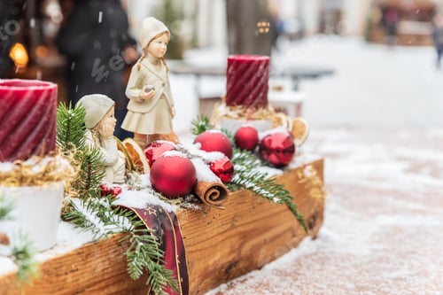 Preview: Christmas Atmosphere In San Candido. Advent Lights And Crown