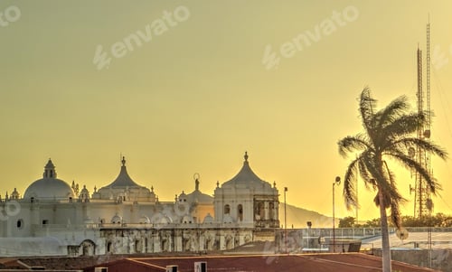 Preview: Leon, Nicaragua, Historical Center In Sunny Weather, Hdr Image