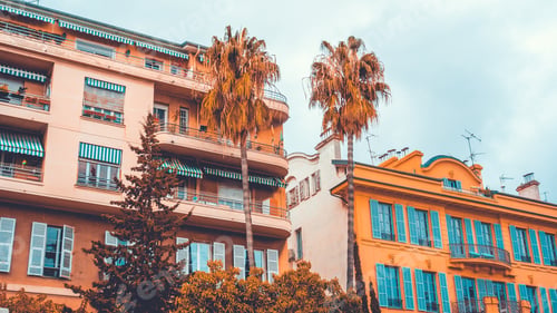 Preview: Mediterranean Apartments With Some Palms In The Foreground