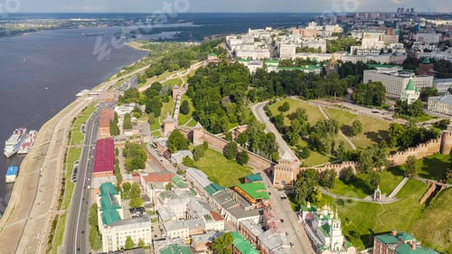 Preview: Nizhny Novgorod, Russia. Aerial View Of The Nizhny Novgorod Kremlin, Aerial View