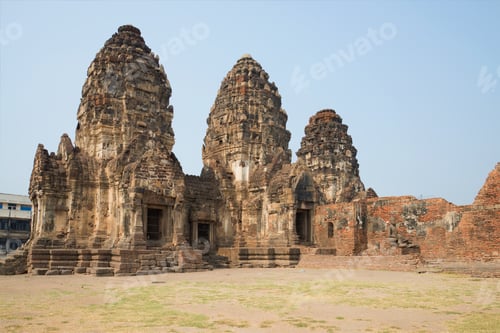 Preview: On The Ruins Of The Ancient Khmer Temple Wat Phra Prang Sam Yot. Lopburi, Thailand