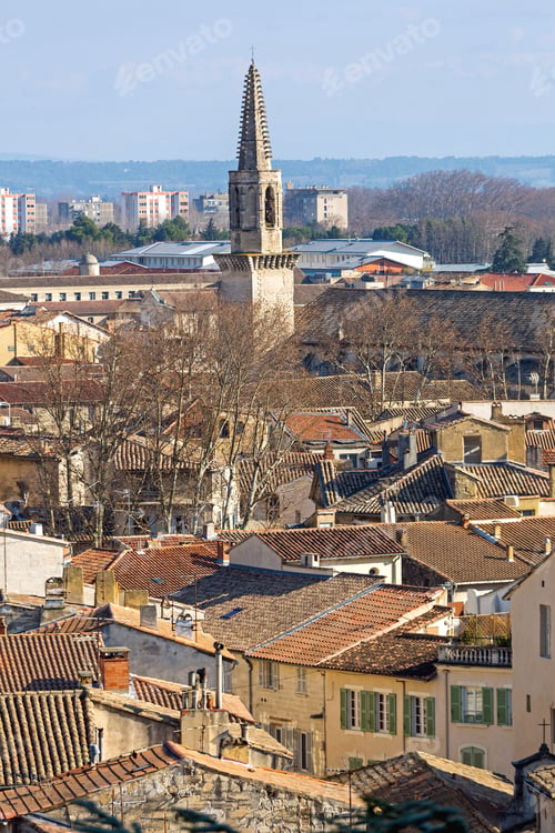 Preview: Church Tower Landmark In Avignon Provence France