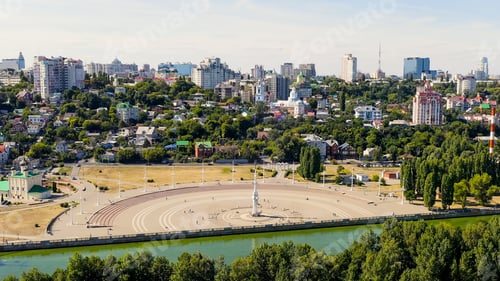 Preview: Voronezh, Russia. Admiralteyskaya Square. Voronezh River Embankment, Aerial View