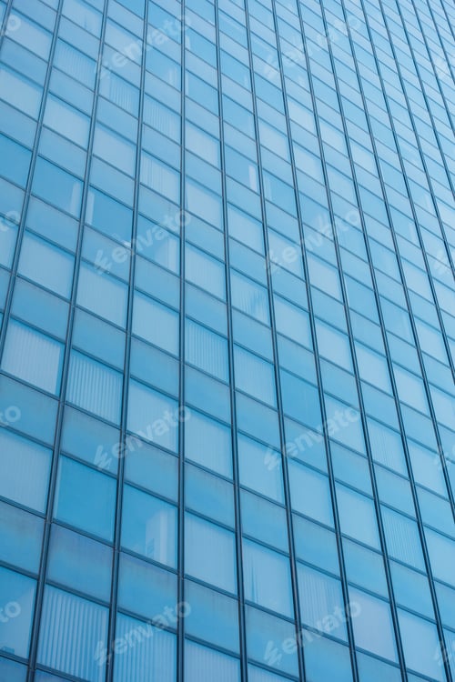 Preview: Blue Glass Facade With Lines