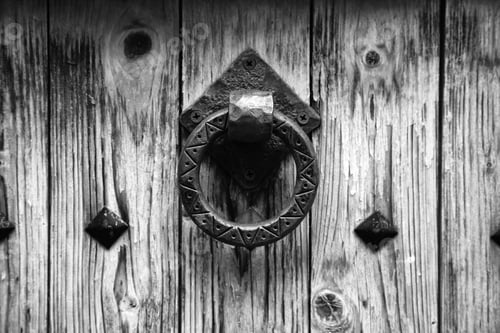 Preview: Wooden Door Knocker, Construction And Architecture, Texture And Background
