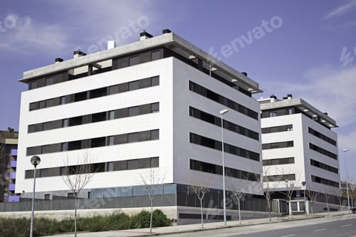 Preview: Urbanization With White Buildings And Modern Architecture Design And Construction