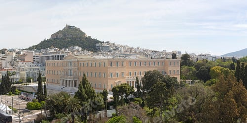 Preview: Hellenic Parliament Government Building In Athens Greece And Mount Lycabettus