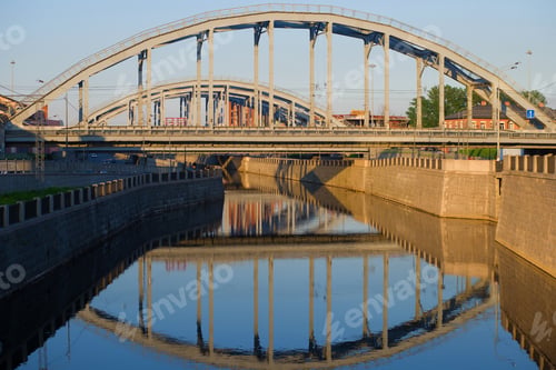 Preview: The "American" Railway Bridges On The Obvodny Canal In The May Evening. St. Petersburg, Russia