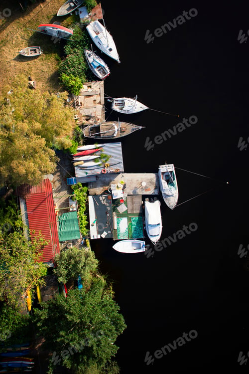 Preview: Top View Of A Small Port Near The Lake Of Massaciuccoli Viareggio
