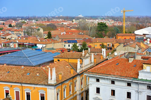 Preview: Panorama Of The Historic Center Seen From The Este Castle Ferrara Italy