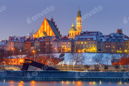 Preview: Warsaw. View Of The Old City At Sunset.