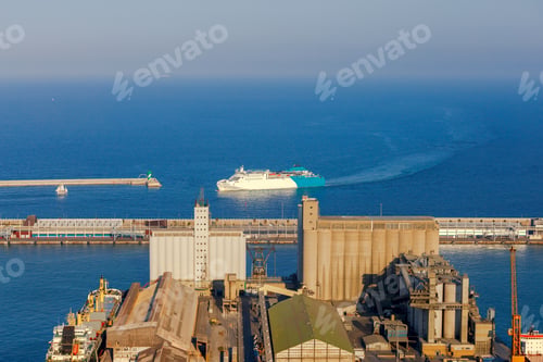 Preview: Aerial View Of The Seaport From The Hill Of Montjuic. Barcelona. Spain.