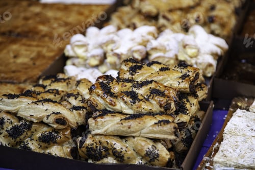 Preview: Cakes And Biscuits In Pastry Shop, Sweets And Desserts, Cake