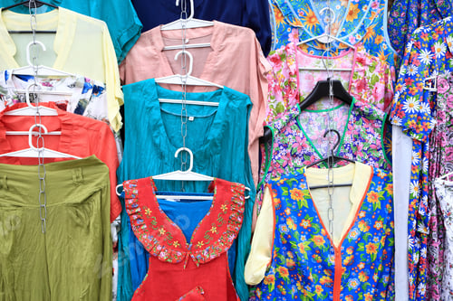 Preview: Details Of Various Female Sarafans In The Store