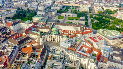 Preview: Vienna, Austria. Michaellerplatz (St. Michael'S Square), Hofburg Palace Complex. Flight Over The