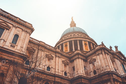 Preview: St Pauls Church With Dome And Warm Sunlight