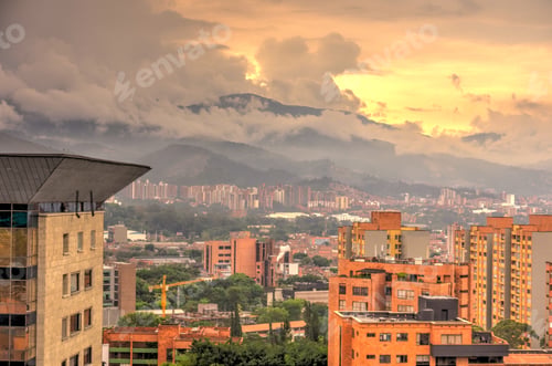 Preview: Medellin, Colombia, El Poblado District, Hdr Cityscape