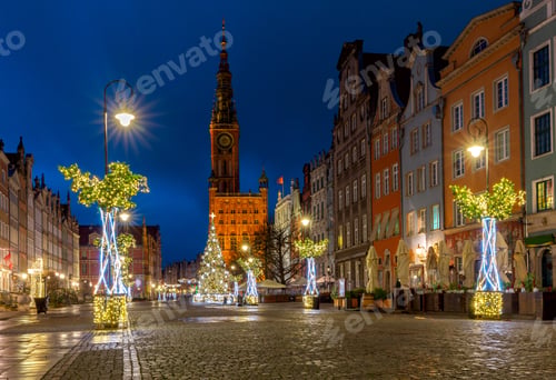 Preview: Square Long Market At Sunrise. Gdansk. Poland.