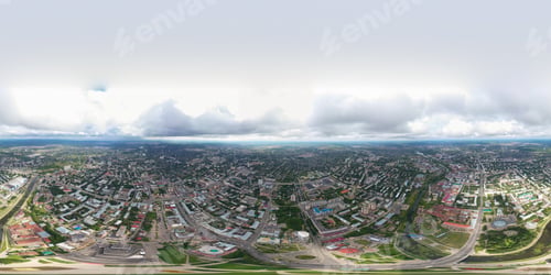 Preview: Ivanovo, Russia. Panorama Of The Central Part Of The City. Aerial View. Panorama 360
