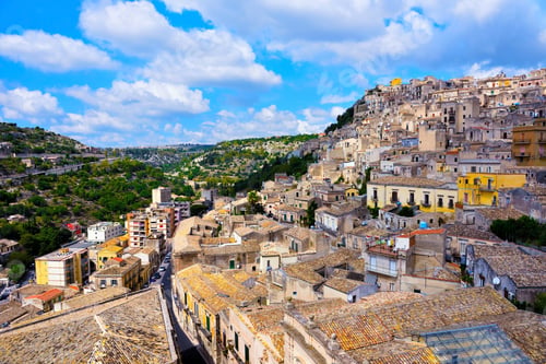 Preview: Panorama Of Modica Seen From The Bell Tower Of San Giorgio Sicily Italy
